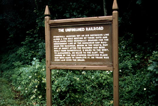sign at unfinished railroad battle