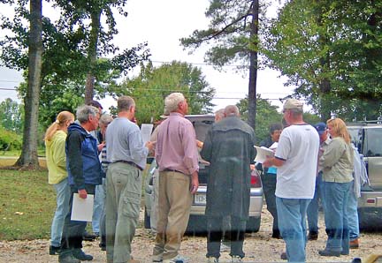 students in parking lot