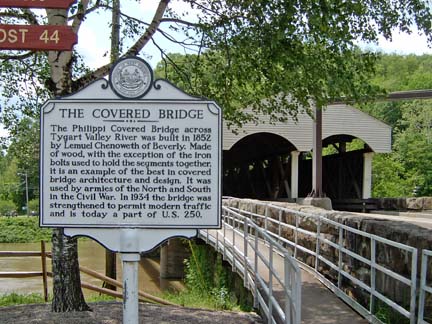 Marker at covered bridge